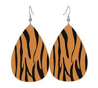 Mode tigre imprimé Animal motif boucles d'oreilles en cuir balancent crochet boucles d'oreilles pour les femmes