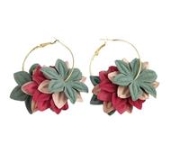 Mode tissu fleur boucles d'oreilles pour les femmes déclaration coloré pétale cercle grande fantaisie boucle d'oreille bijoux OorbellenUtile et à la mode