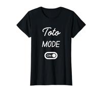 Mode Toto Activé Nom Drôle T-Shirt Graphique avec Valeur, Femme, Noir, M