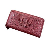 Mode Véritable Peau de Crocodile Femmes Long Zip Portefeuille Lady Titulaires de Carte Exotique Alligator Cuir Femme Bleu Embrayage Sac à Main, bordeaux, 19.5cm(Length) x 10cm(Width) x 2.5cm(Deep)