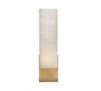 MODEBHD Applique Murale rectangulaire en marbre, Lampe Murale encastrée de Style Contemporain doré, Applique Murale en marbre avec piédestal décoratif, Lampes de Chevet (G9)