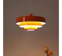 MODEBHD Lampe à Suspension du Milieu du siècle, plafonnier Orange à 1 Ampoule, Abat-Jour à 3 Couches, luminaires encastrés en métal Vintage pour Table à Manger, îlot de Cuisine, Couloir (Orange)