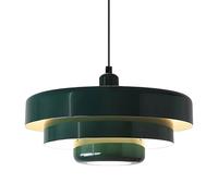 MODEBHD Lampe à Suspension du Milieu du siècle, plafonnier Vert à 1 lumière, Abat-Jour à 3 Couches, luminaires encastrés en métal Vintage pour Table à Manger, îlot de Cuisine, Couloir (Vert)