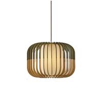 MODEBHD Lampe À Suspension en Bois Naturel, Suspension Dôme en Osier Tissé À La Main avec Lumière Réglable, Suspension E27 À 1 Lumière, pour Lumière Unique en Rotin De Couloir De Restaurant