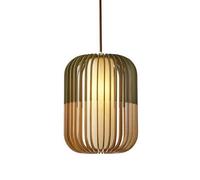 MODEBHD Lampe À Suspension en Bois Naturel, Suspension Dôme en Osier Tissé À La Main avec Lumière Réglable, Suspension E27 À 1 Lumière, pour Lumière Unique en Rotin De Couloir De Restaurant