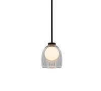 MODEBHD Lampe suspendue et lustre de style simple, lampe à suspension simple à vis G9, luminaires en métal à double boule de verre, lampe suspendue pour îlot de cuisine de salon de salle à manger. Écl