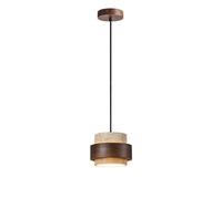 MODEBHD Lampe Suspendue Nordique en Pierre Naturelle pour Table à Manger, Lustre Wabi-Sabi Japonais en travertin en Bois Massif LED, Lampe de Chevet pour Restaurant, Cuisine, allée, Bar, Club