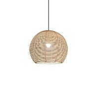 MODEBHD Lampe suspendue simple en bambou tissé à la main de style asiatique du sud-est, lampe suspendue ronde en rotin E27, lustre créatif, luminaires à cordon réglable pour cuisine, îlot, chambre à c