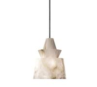 MODEBHD Lampes suspendues en marbre Blanc îlot de Cuisine plafonnier Suspendu en Pierre Naturelle Petit Tambour Suspension Unique Lustre Moderne Blanc pour Chambre à Coucher Salle à Manger Restaurant