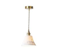 MODEBHD Lampes suspendues exquises françaises, éclairage Suspendu à Abat-Jour Blanc, plafonniers en Laiton, Lustre réglable en Corde, éclairage de Lanterne de Base E27, Chambre à Coucher, Chevet