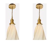 MODEBHD Lampes suspendues vintage italiennes, lampes suspendues à jupe blanche, plafonniers à abat-jour en céramique, lustre réglable en corde, éclairage de lanterne, salon, chambre à coucher, îlot de