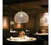 MODEBHD Lanterne Tissée À Lumière Unique,Lampe Suspendue en Osier Rétro,Suspensions Lumineuses en Rotin Réglables en Hauteur E27,pour Éclairage Suspendu De Luminaire De Patio De Salle À Manger