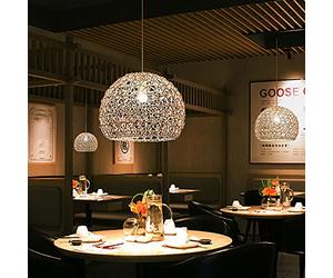 MODEBHD Lanterne Tissée À Lumière Unique,Lampe Suspendue en Osier Rétro,Suspensions Lumineuses en Rotin Réglables en Hauteur E27,pour Éclairage Suspendu De Luminaire De Patio De Salle À Manger