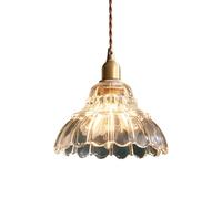 MODEBHD Luminaire Suspendu Industriel Vintage en Verre, Finition en Laiton, plafonnier rétro Moderne, Lampe Suspendue pour Chambre à Coucher, Salle à Manger, îlot de Cuisine (Ambre, 6,6 Pouces)