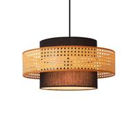 MODEBHD Lustre Boho en rotin en Tissu Marron, Suspension réglable en Fer tissé à la Main, luminaires Suspendus pour Salle à Manger, Cuisine, îlot de Salon, Hauteur réglable