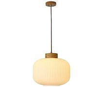 MODEBHD Nordique moderne blanc suspension abat-jour en verre tête de lampe en bois massif suspension longueur 30 cm hauteur 25 cm peut être utilisé dans l'îlot de cuisine, salon, chambre à coucher lus