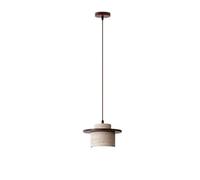 MODEBHD Style japonais moderne travertin suspension Wabi Sabi pierre suspension réglable en bois cuisine îlot luminaire mini cylindre éclairage suspendu pour restaurants, chambre à coucher, lustre E27
