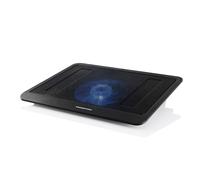 Modecom CF13 - Support Refroidisseur pour PC Portable jusqu'à 14" (35.6cm), 1 Ventilateur 140mm, 1000RPM, 47.35 CFM, 21dB, USB, Éclairage Bleu, Noir