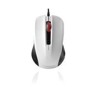 Modecom MC-M9.1 Souris Optique 1600 DPI USB Type-A Ambidextre 4 Boutons Programmables, Câble 1.8m, Compatible Windows/Linux, Noir/Blanc