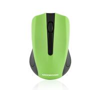 Modecom MC-WM9 Souris Optique Ambidextre RF sans fil 1200 DPI - 2 Boutons - Roue de défilement - USB Type-A Nano Récepteur - Noir/Vert - Compatible Windows/Linux