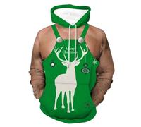 Modeewel Bad Taste Pull de Noël pour homme Sweat à capuche Loisirs Noël Pull à capuche à manches longues Pull de Noël Pull à capuche, vert, M