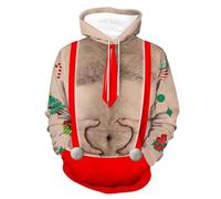 Modeewel Bad Taste Pull de Noël pour homme Sweat à capuche Loisirs Noël Pull à capuche à manches longues Pull de Noël Pull à capuche, rouge, M