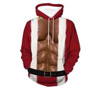 Modeewel Bad Taste Pull de Noël pour hommes Sweat à capuche de Noël décontracté Pull de Noël Pull à capuche moche Ugly Drôle Imprimé Pull Oversize Manches Longues Sweat à capuche Sweat-shirt, café, M