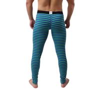 Modeewel Caleçon thermique pour homme - Mode Homewear - Vêtement de sport - Caleçon thermique - Legging fonctionnel - Rayures - Sous-vêtements thermiques, vert, S