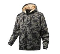 Modeewel Veste d'hiver pour homme - Vêtement d'extérieur - Automne - Hiver - Veste polaire coupe-vent - Manteau de transition - Sport - Vêtement de camping - Veste à capuche en polaire - Veste de