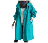 Modeewel Vêtement d'hiver pour femme - Veste de pluie longue élégante - Trench avec capuche - Veste softshell - Veste de transition - Grandes tailles - Coupe-vent - Respirante - Légère - Doublure
