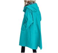 Modeewel Vêtement d'hiver pour femme - Veste de pluie longue élégante - Trench avec capuche - Veste softshell - Veste de transition - Grandes tailles - Coupe-vent - Respirante - Légère - Doublure