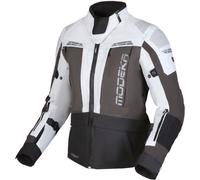 Modeka Hydron imperméable à l’eau dames moto textile veste, Gris clair/gris foncé/noir, Taille 42