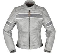 Modeka Iona Veste en cuir de moto dames, Gris clair, Taille 40
