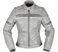 Modeka Iona Veste en cuir de moto dames, gris, taille 40 pour femmes
