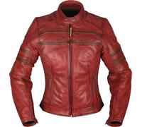 Modeka Iona Veste en cuir de moto dames, Rouge, Taille 38
