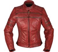 Modeka Iona Veste en cuir de moto dames, rouge, taille 44 pour femmes