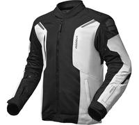 Modeka Khao Air II Veste textile de moto imperméable, Noir/gris clair, Taille Short 4XL