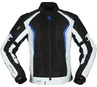 Modeka Khao Air Veste textile de moto, noir/gris/bleu, Taille S
