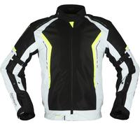 Modeka Khao Air Veste textile de moto, noir-gris-jaune, taille S pour homme