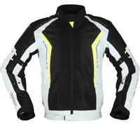 Modeka Khao Air Veste textile de moto, noir/gris/néon, Taille XS