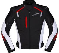 Modeka Lineos Veste textile de moto, noir-blanc-rouge, taille XL pour homme