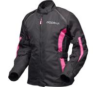 Modeka Luana, veste textile imperméable pour femmes 40 Noir/Fuchsia Noir/Fuchsia