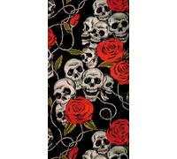 Modeka Skulls Roses Chapellerie multifonctionnel, noir/rouge, Taille unique