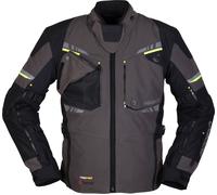 Modeka Taran, veste textile imperméable 4XL Noir/Gris Foncé/Jaune Néon Noir/Gris Foncé/Jaune Néon