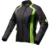 Modeka Tarex II Veste textile moto pour femmes imperméable, noir/jaune, Taille 42