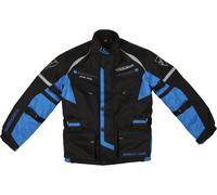 Modeka Tourex II Veste textile de moto pour enfants, noir/bleu, Taille 164