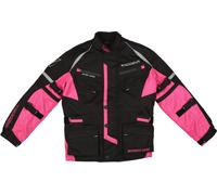 Modeka Tourex II Veste textile de moto pour enfants, noir-rose, taille XS 140 pour des gamins