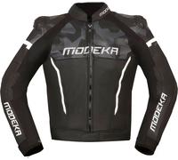 Modeka Valyant, veste en cuir 50 Noir/Gris/Blanc Noir/Gris/Blanc