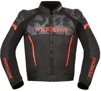 Modeka Valyant Veste en cuir de moto, noir-rouge, taille 54 pour homme