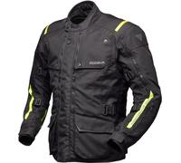 Modeka Varus veste textile de moto imperméable, noir/néon, Taille XXL